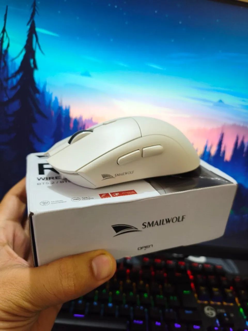 Mouse Gamer SMAILWOLF RS7 | Wireless + Bluetooth + USB-C - Foto 2