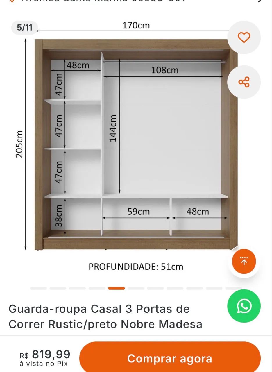 Guarda Roupas 3 portas  - Foto 5