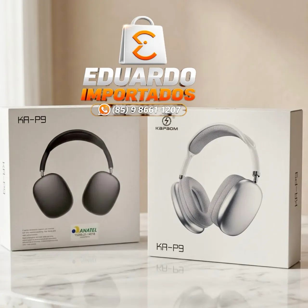 Fone de Ouvido Bluetooth Sem Fio, Headphone