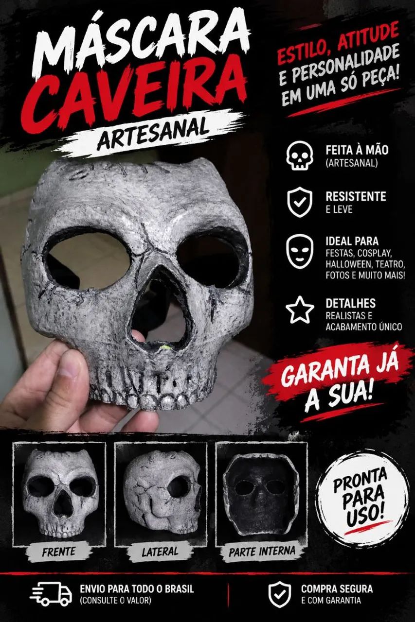 Máscara ghost call of duty cosplay 