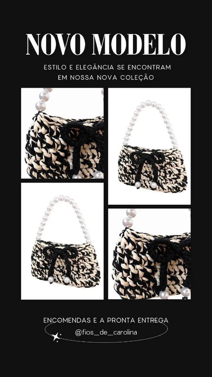 Bolsa de crochê elegante  - Foto 3