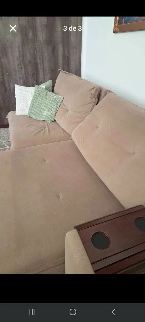 Sofá retrátil com 2.63 m de comprimento, em sede. - Foto 3