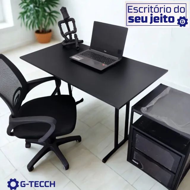 Escrivaninha Reforçada 1,20m Nova Mesa de Escritório Multiuso Computador Notebook Estudo - Foto 4