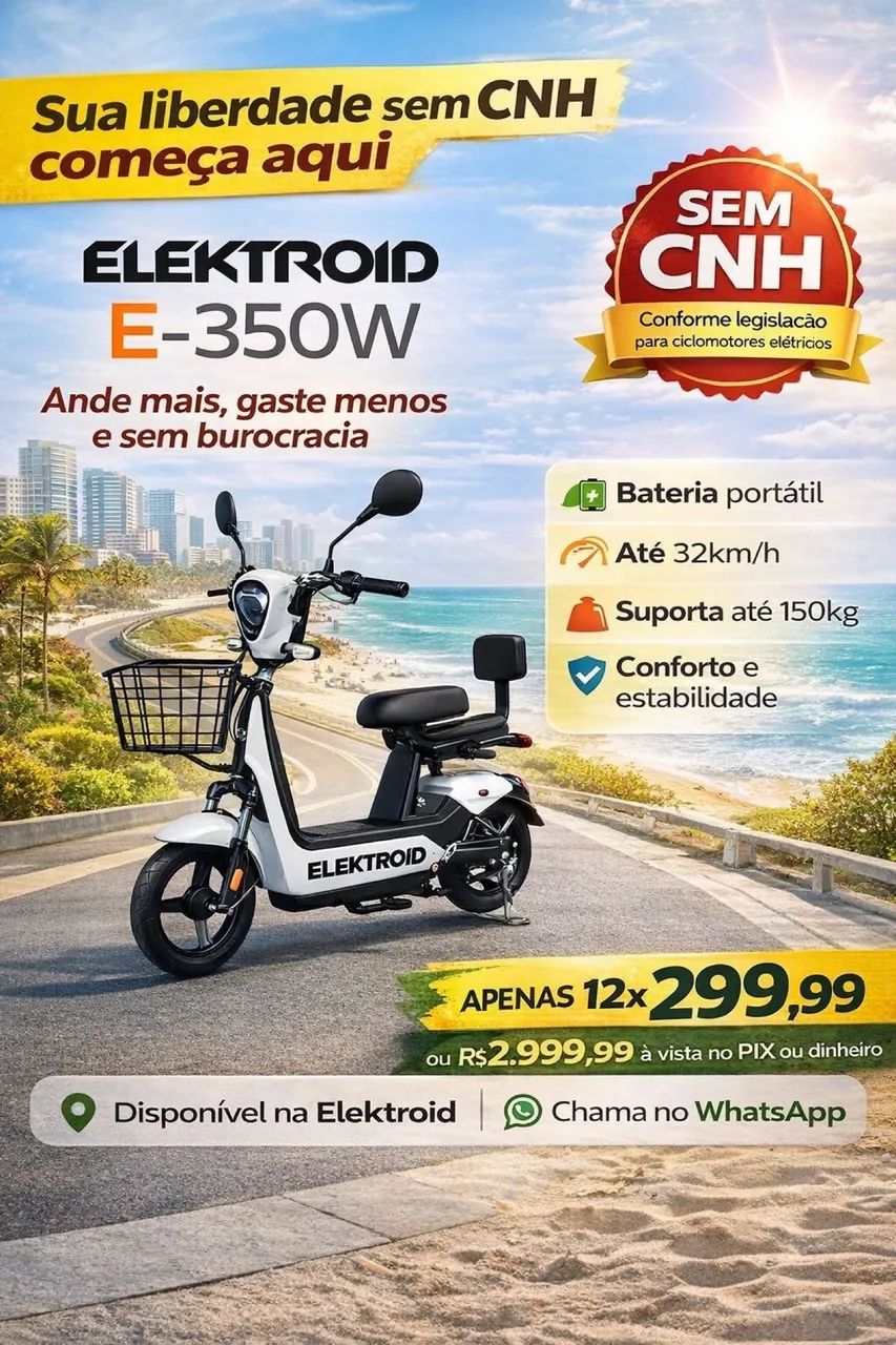 Scooter Elektroid 350w sem CNH. - Foto 5