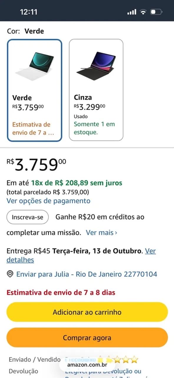 Tablete Samsung Tab S9 FE + Capa + S pen - Foto 4
