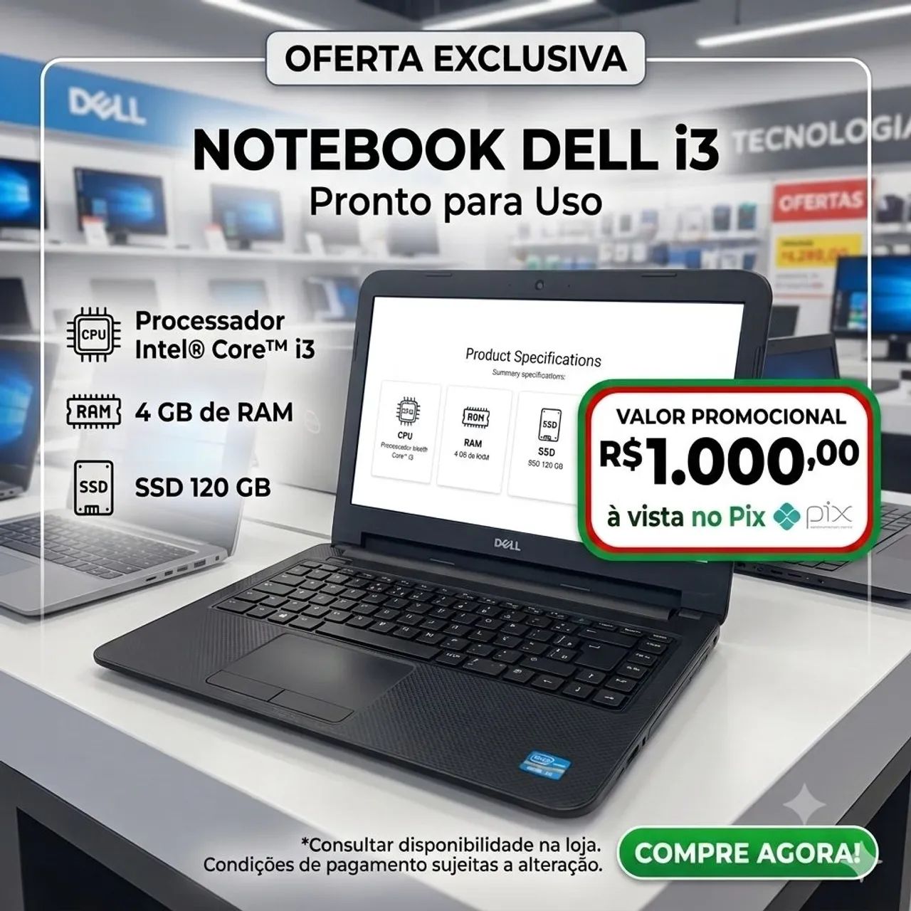 NOTEBOOK DELL i3