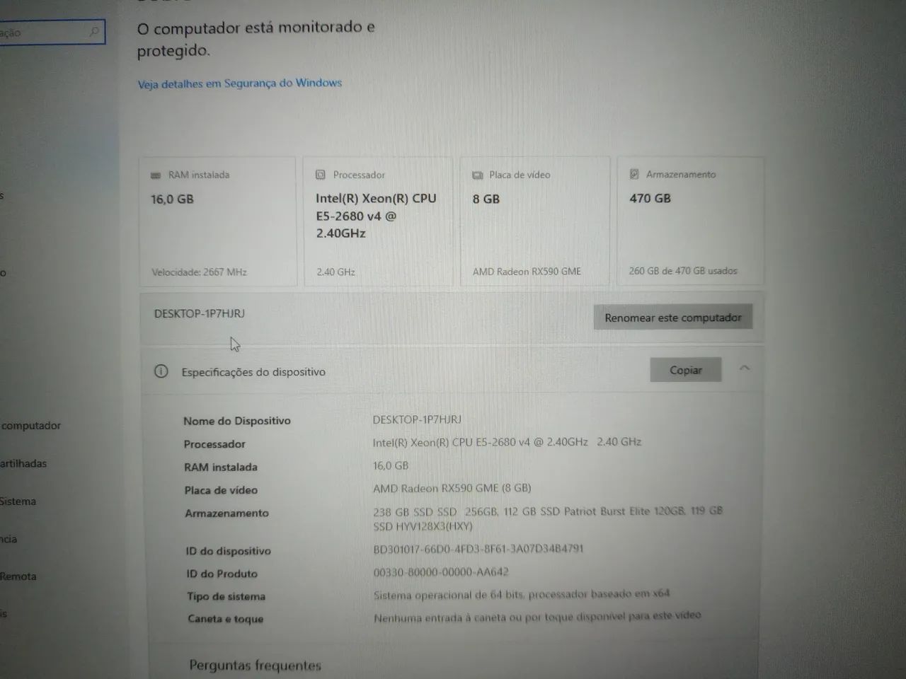 Vendo PC Gamer Completo xeon 2680 RX 590 - Foto 3