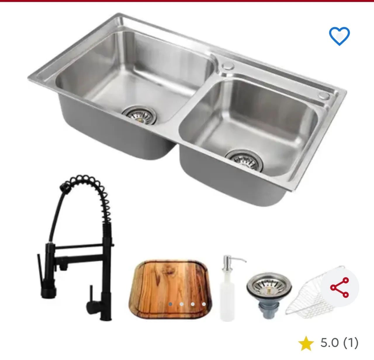 CUBA PARA COZINHA GOURMET - PIA DUPLA AÇO INOX- TABUA - TORNEIRA GOURMET  - Foto 6