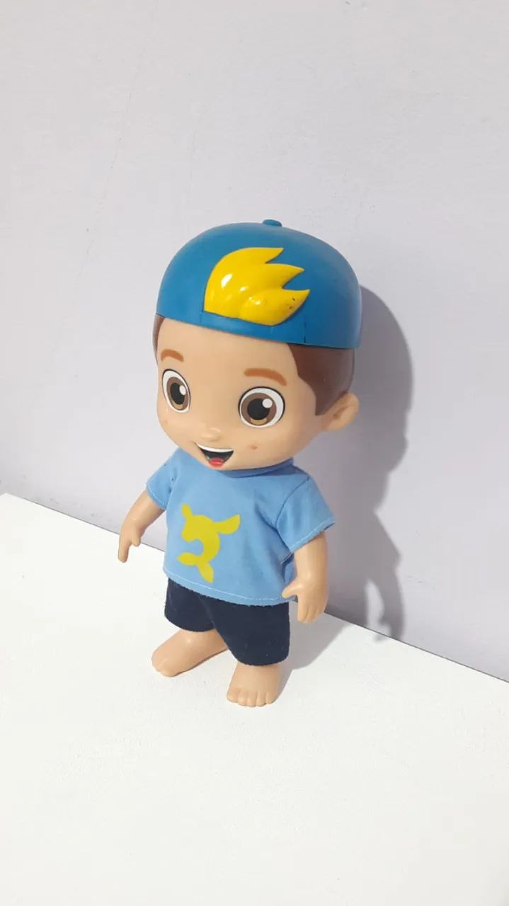 Boneco Luccas Neto Aventureiro Azul 27cm Presente Menino - Foto 3