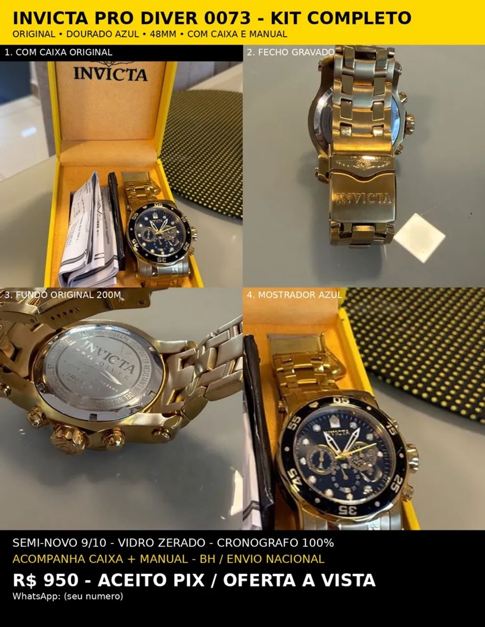 Relógio Invicta Pro Diver 0073 - Original 48 mm