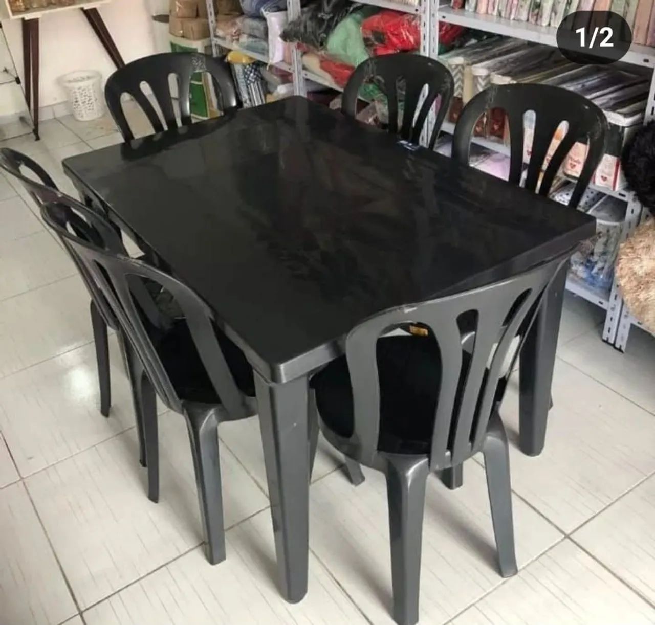 Conjunto de mesa plástica desmontavel 1 20 c80 - Foto 2