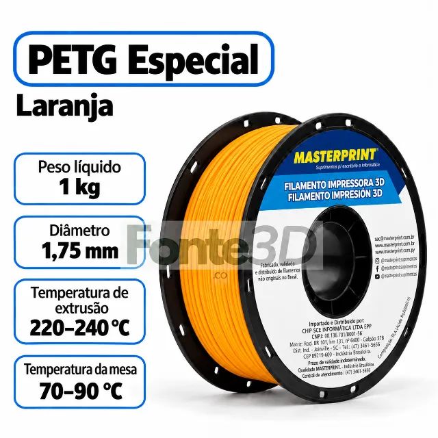 Filamento Petg Laranja - 1 Kg Masterprint - Foto 3