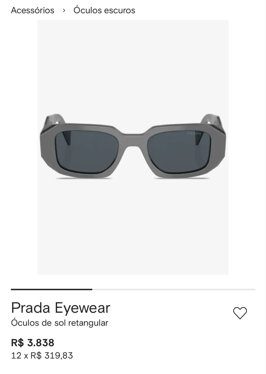 Óculos Prada Cinza - Foto 2