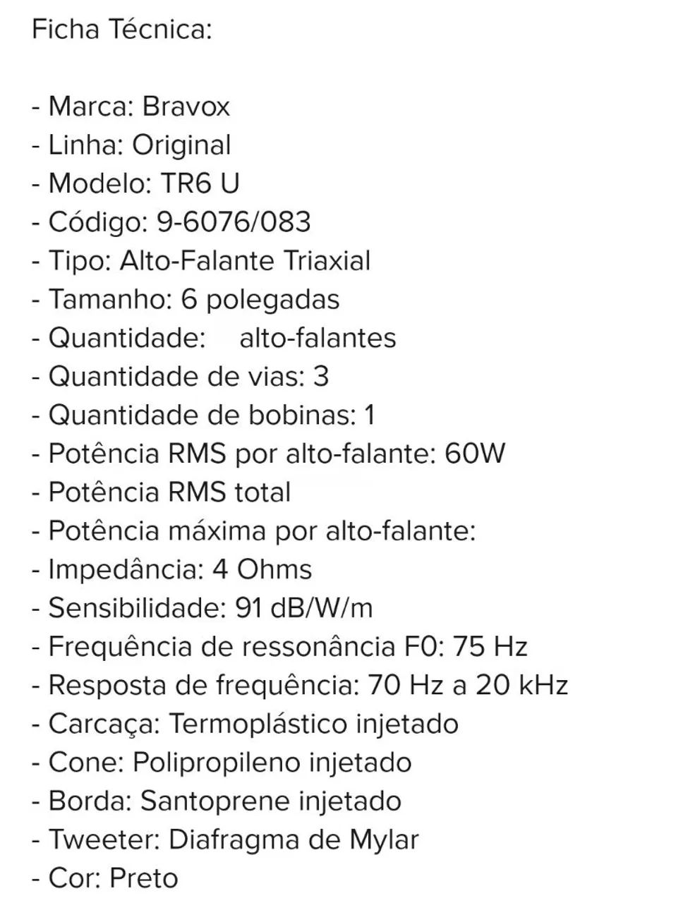 ALTO-FALANTES 6 POLEGADAS - Foto 5