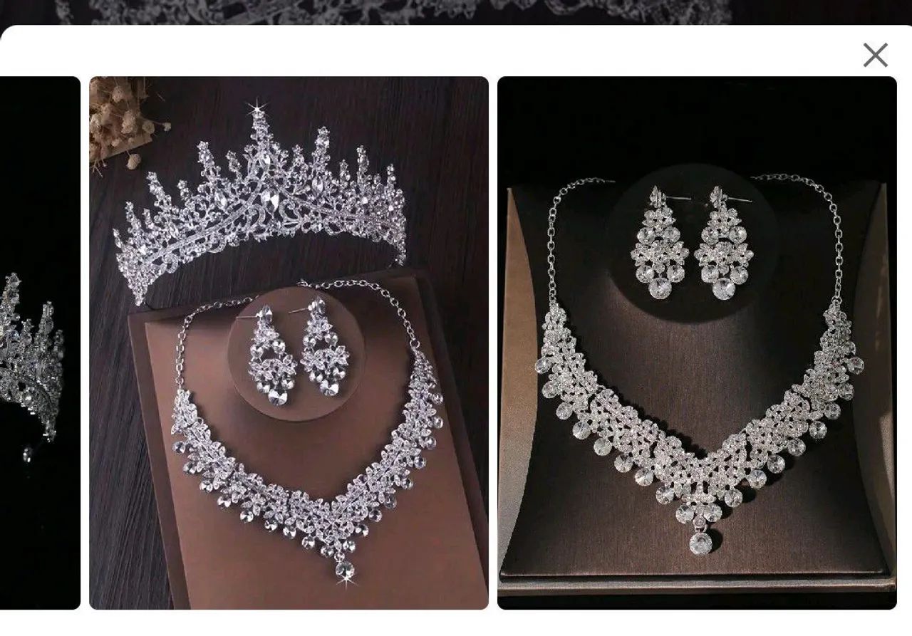 CONJUNTO: COROA, COLAR E BRINCOS - Foto 2