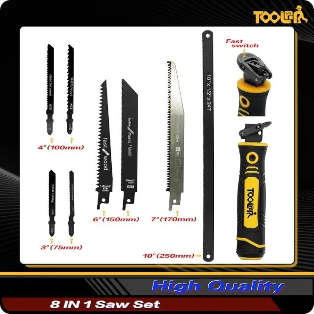 TOOLAN - Serra manual com várias lâminas 8 em 1, cortador de drywall. Serra manual de lâmi - Foto 2