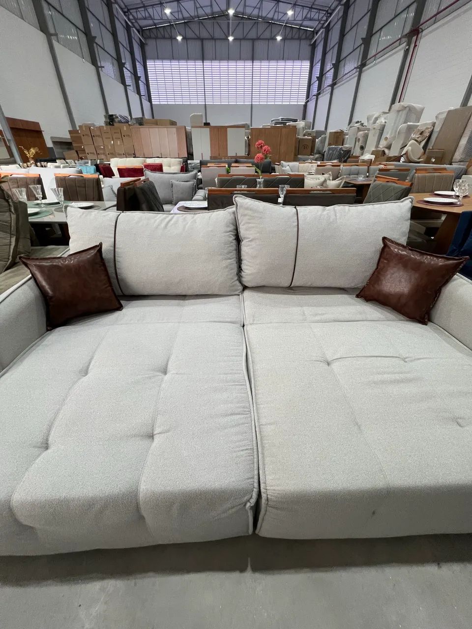 Sofá Cama Sem Caixa Boucle Gelo ULTIMA PEÇA 