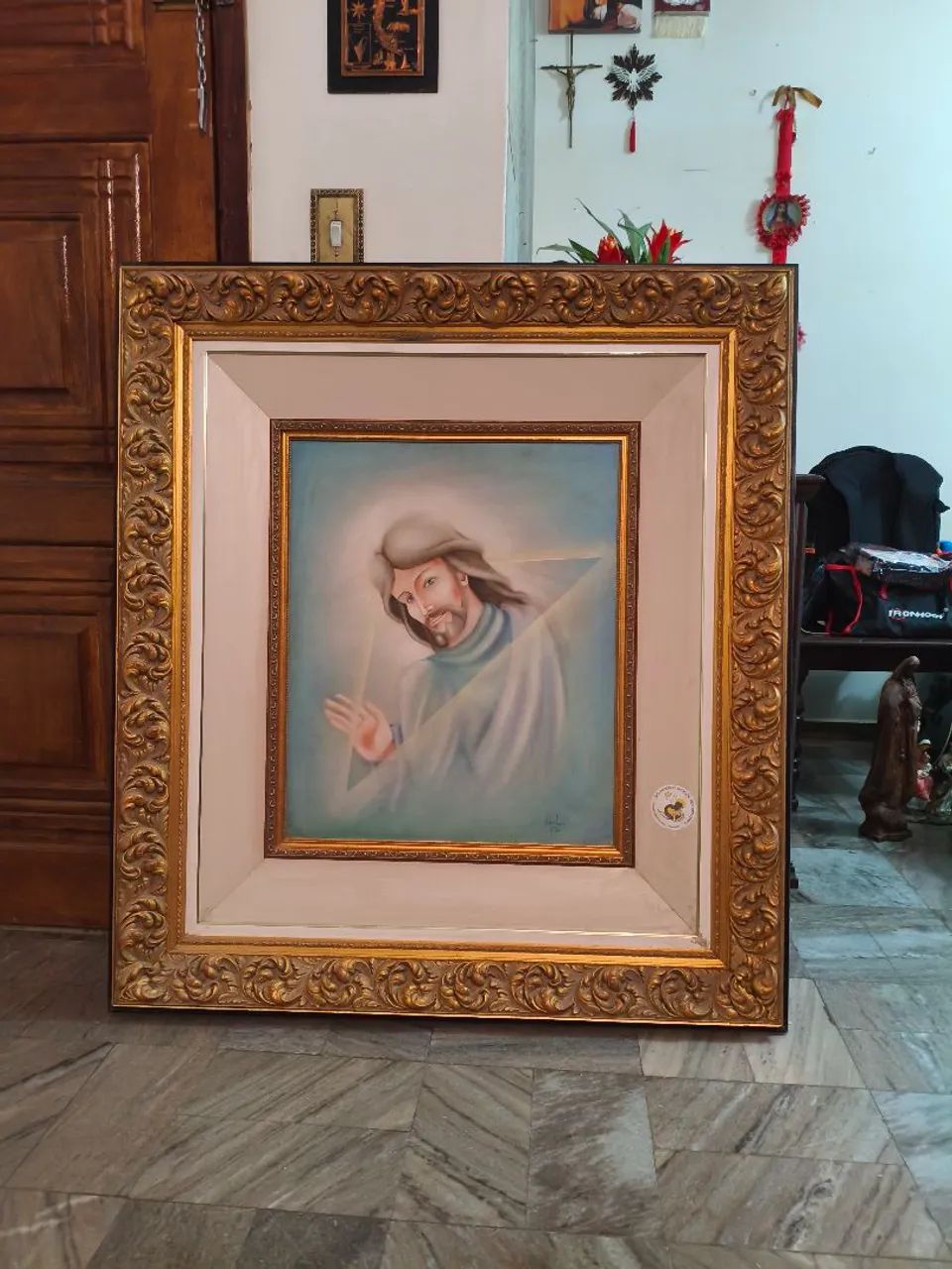 Quadro de jesus pintado a mão enorme - Foto 2