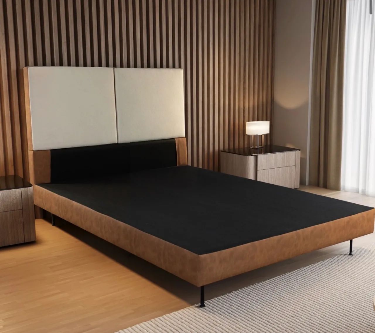 Cama Queen com Cabeceira Design Moderno p765