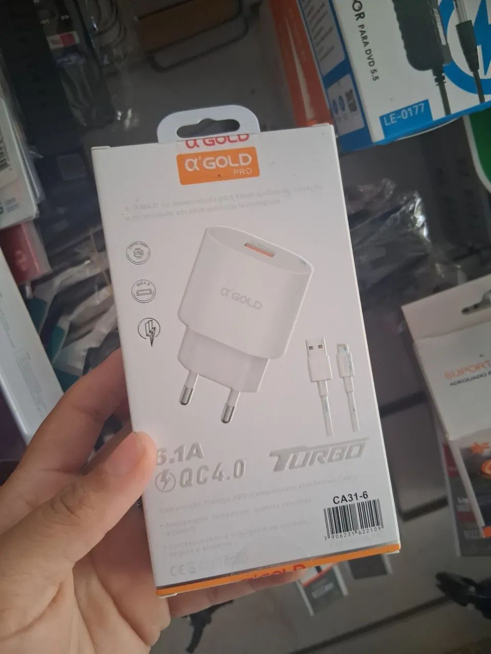 Kit carregador gold iPhone 