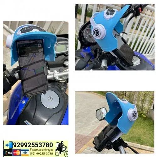 SUPORTE PARA SMARTPHONE CAPACETE PRA PROTEÇÃO CHUVA/SOL - Foto 5