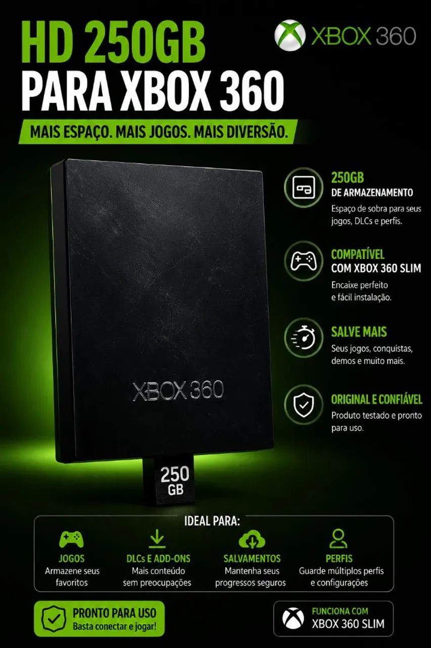 HD Xbox 360 250gb - Foto 3