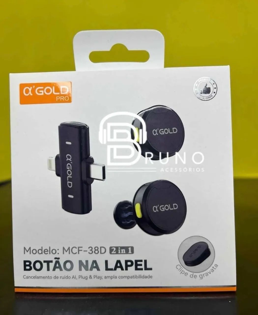 Microfone lapela 2 em 1  - Foto 2
