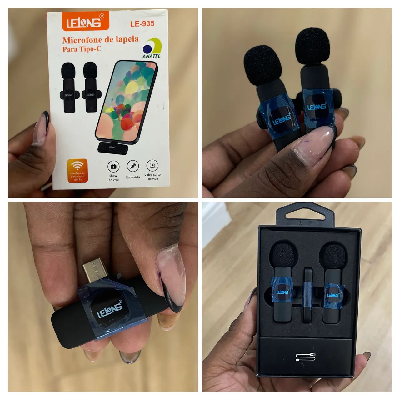 Microfone de lapela , para tipo C