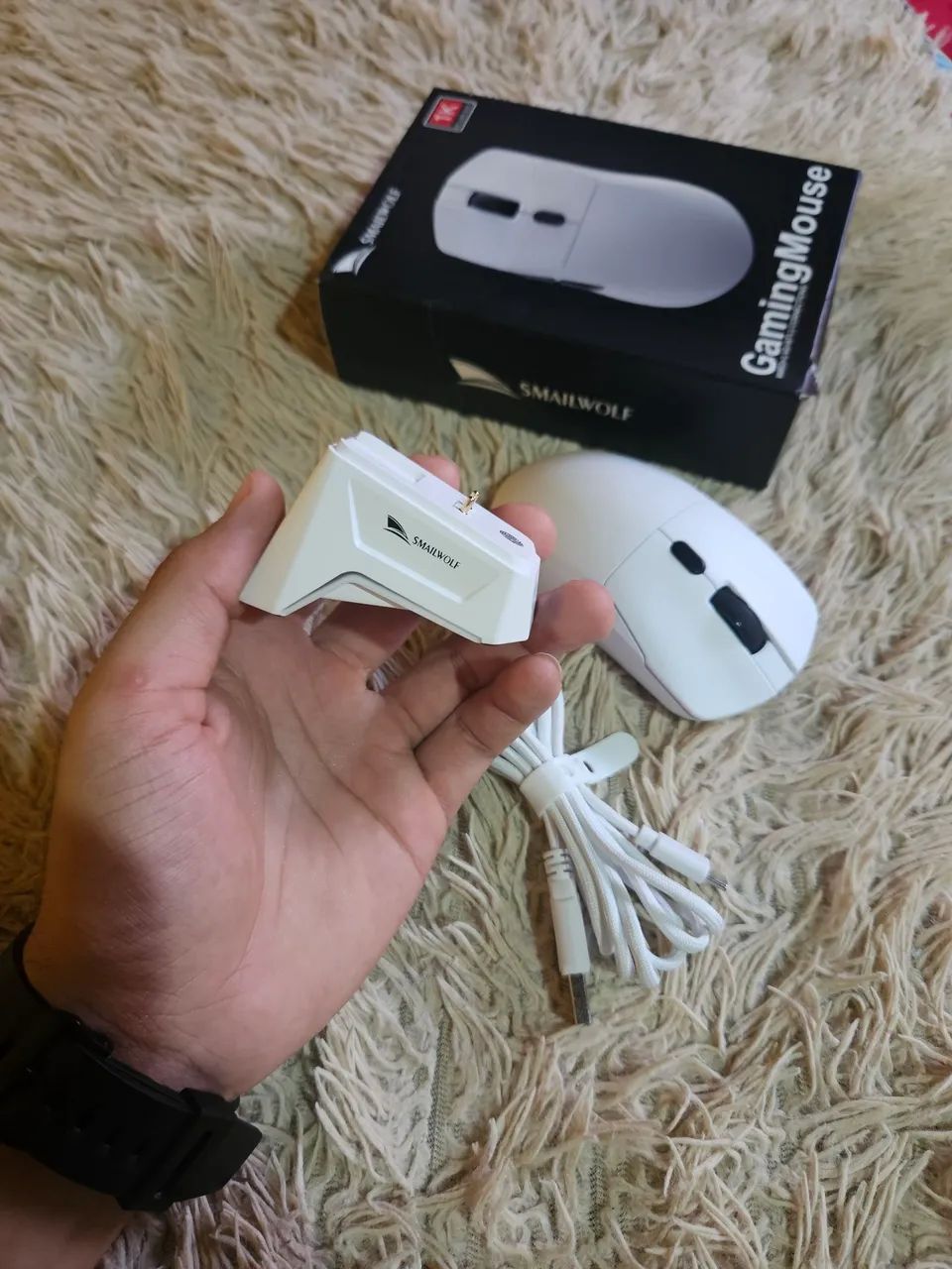 Mouse gamer smailwolf m3 proplus com dock - Foto 4