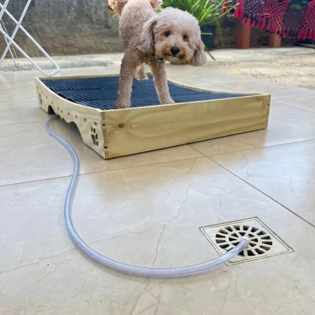 Tapete banheiro sanitário higiênico para cães - banheiro inteligente com mangueira e dreno - Foto 4