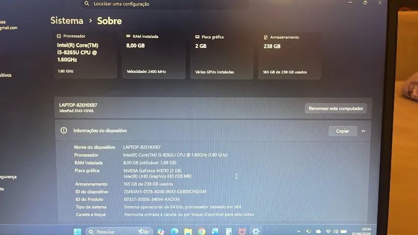 Notebook Intel Core i5-8265U - Notebooks - Jardim São Domingos
