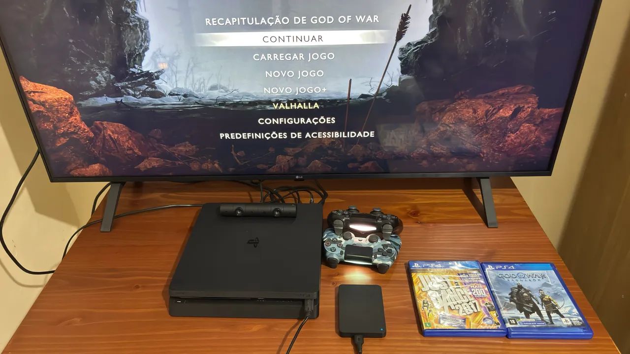 PS4 Slim/Pro + 2 Controle  Excelente Estado e Funcionando Perfeitamente - Foto 2