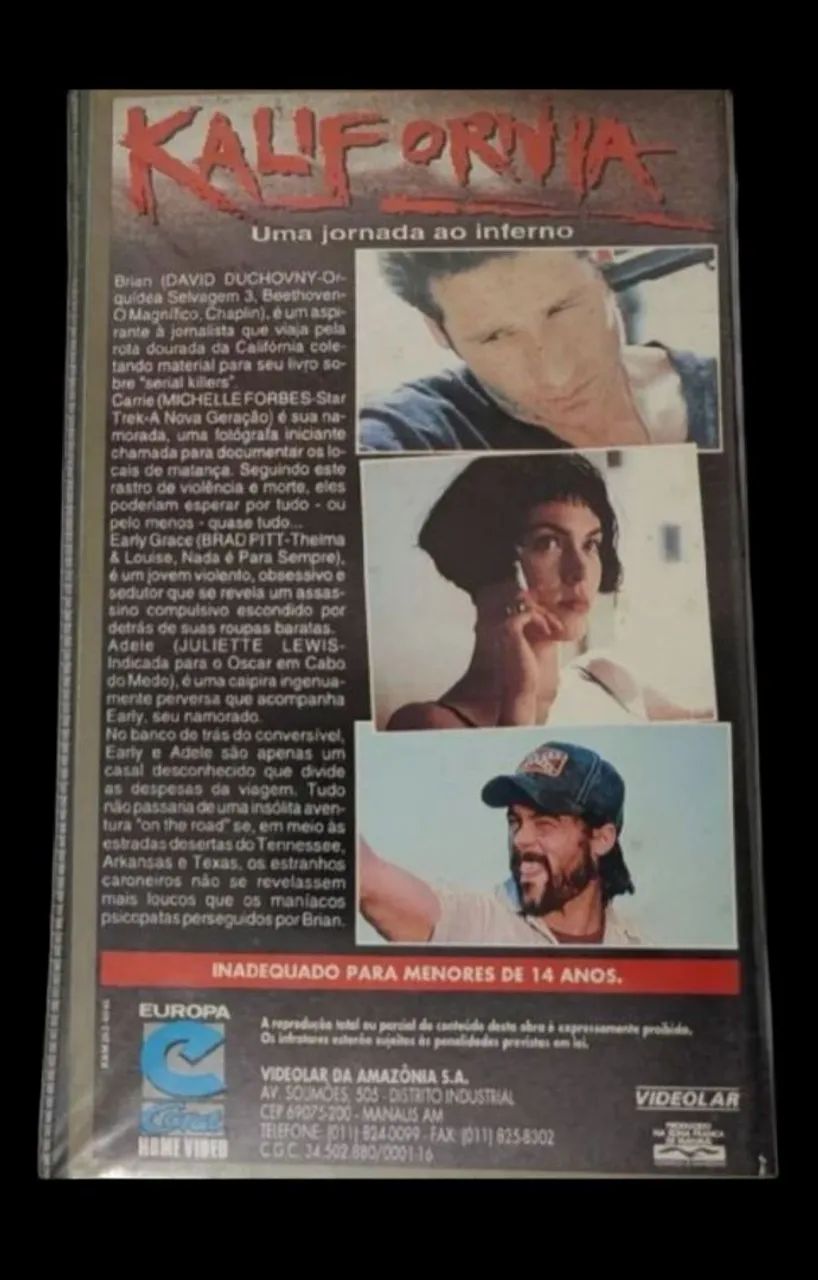 VHS - Kalifórnia ( Brad Pitt ) - Foto 3