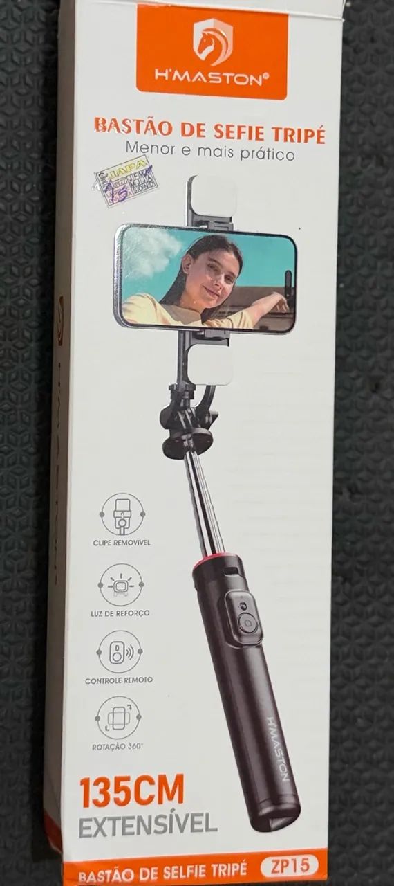 Bastão de selfie tripé - Foto 3