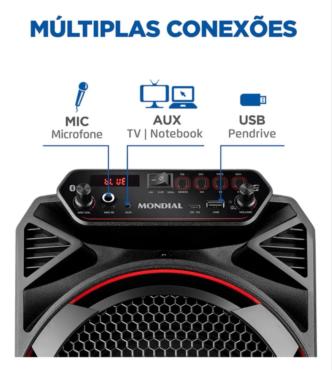 Liquidação Caixa de Som Mondial CM-150 Amplificada Connect Party Plus - Nova - Foto 4