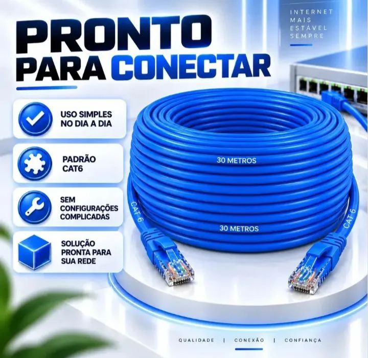 Cabo de rede 30 metro cat6  - Foto 2