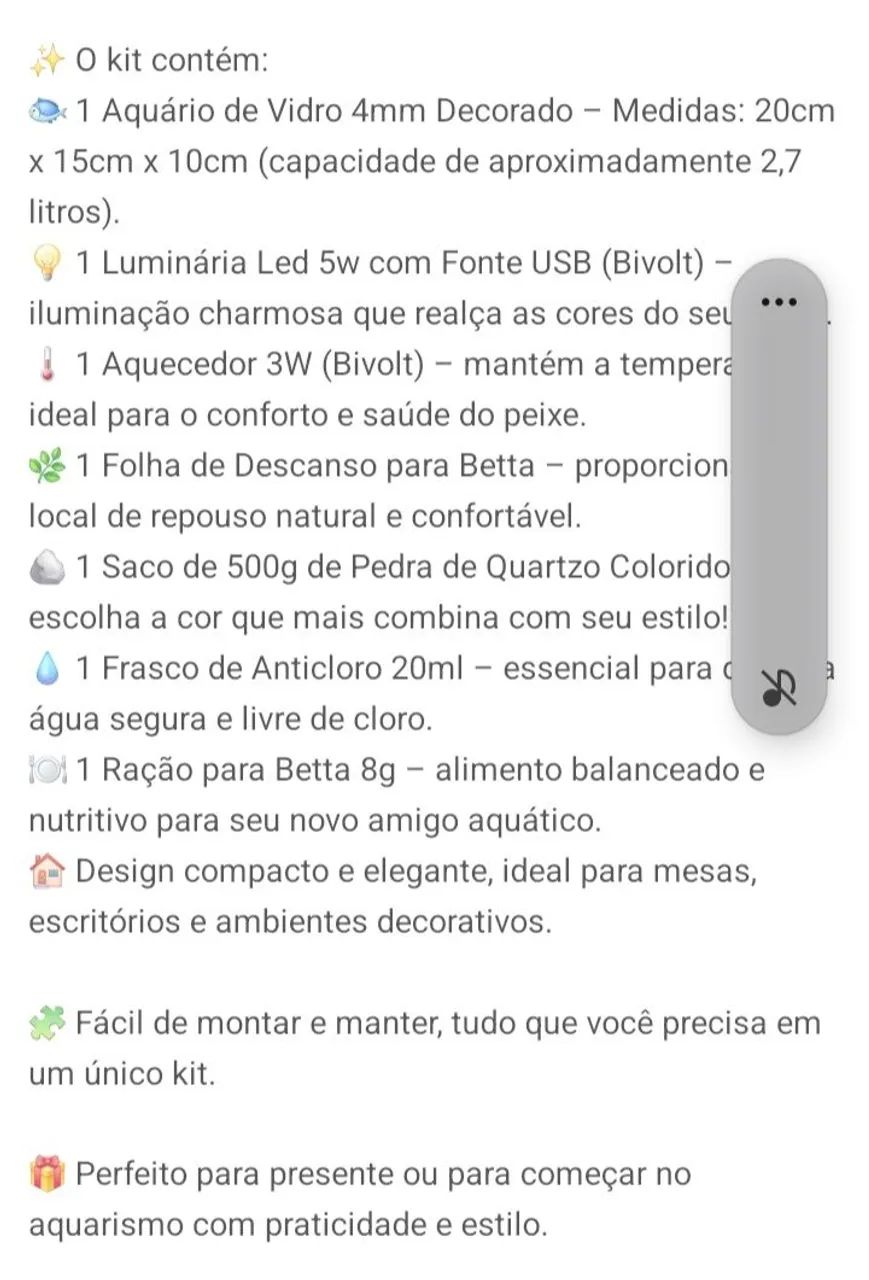 Mini aquário 2 litros para peixe Betta  - Foto 2