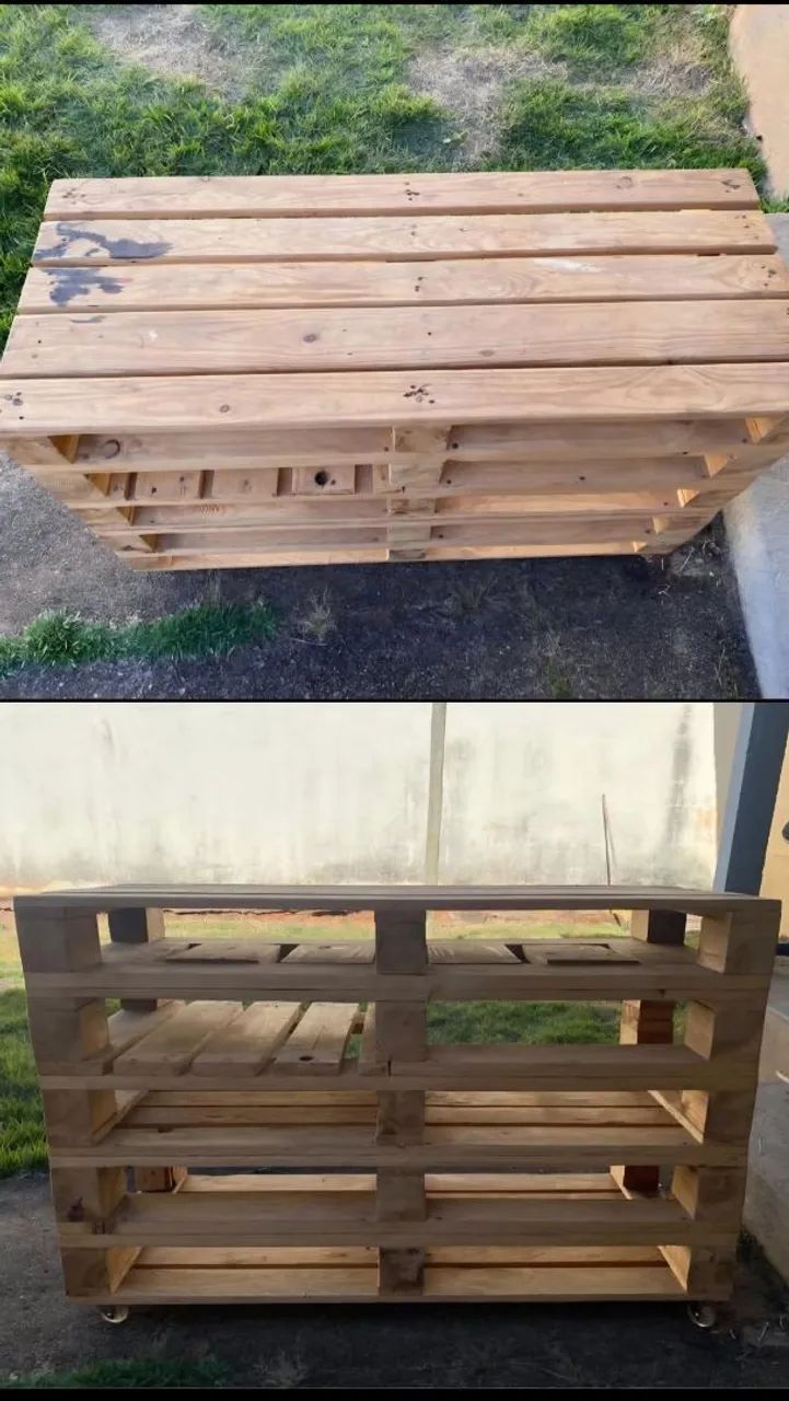 Rack feito de pallet com rodas - Foto 3