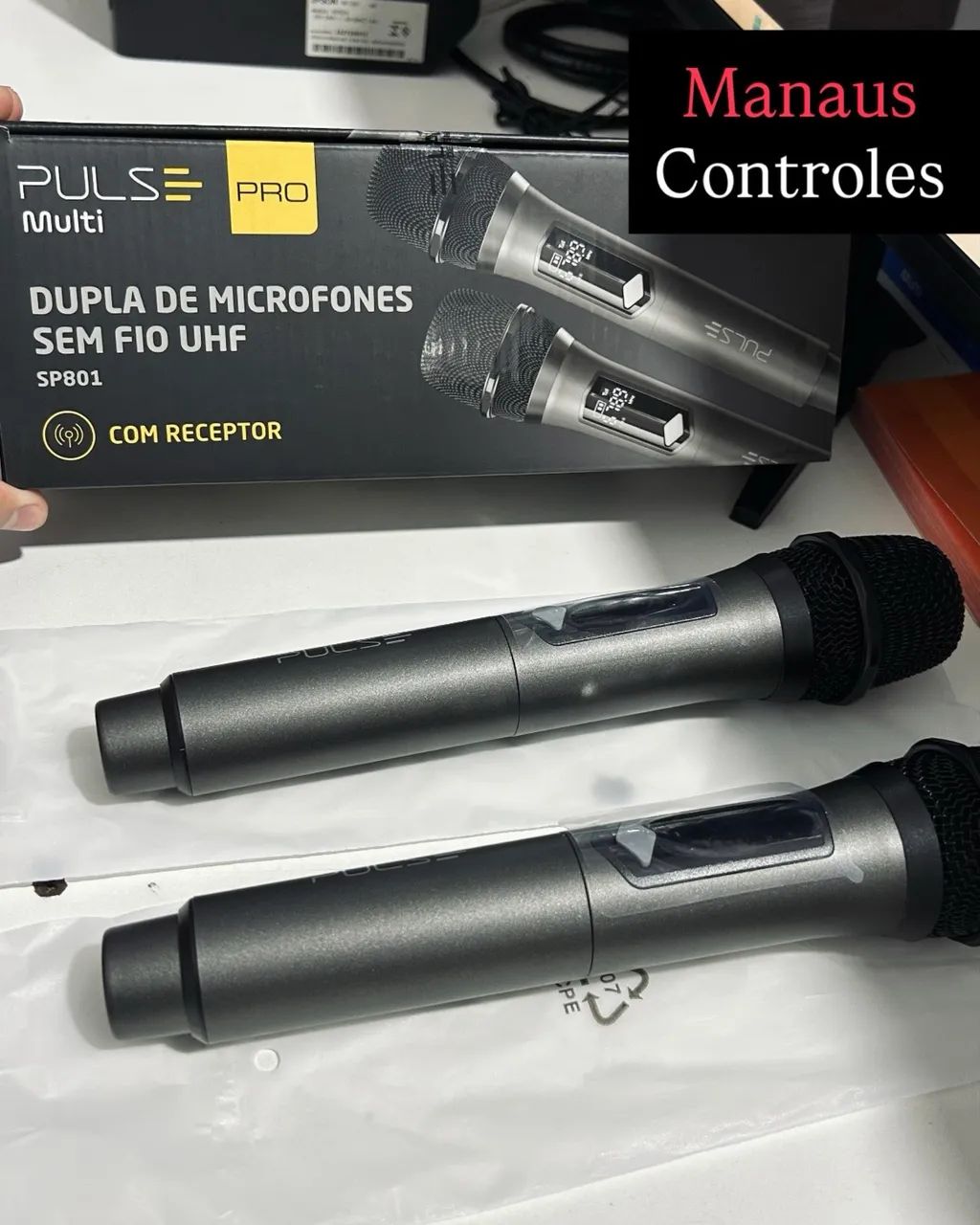 Microfone para Caixa de Som Sem Fio Duplo Pulse Pro - Promoção 