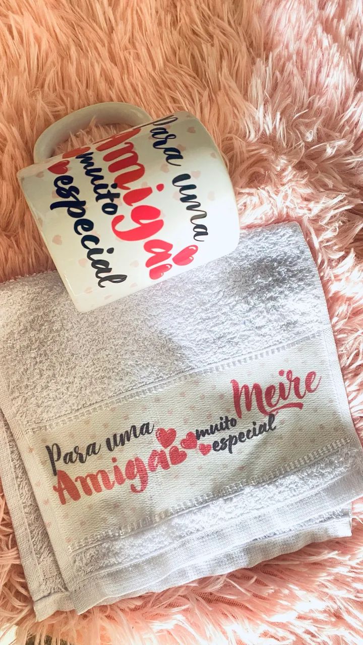 Kit presente caneca + toalha personalizada  - Foto 2