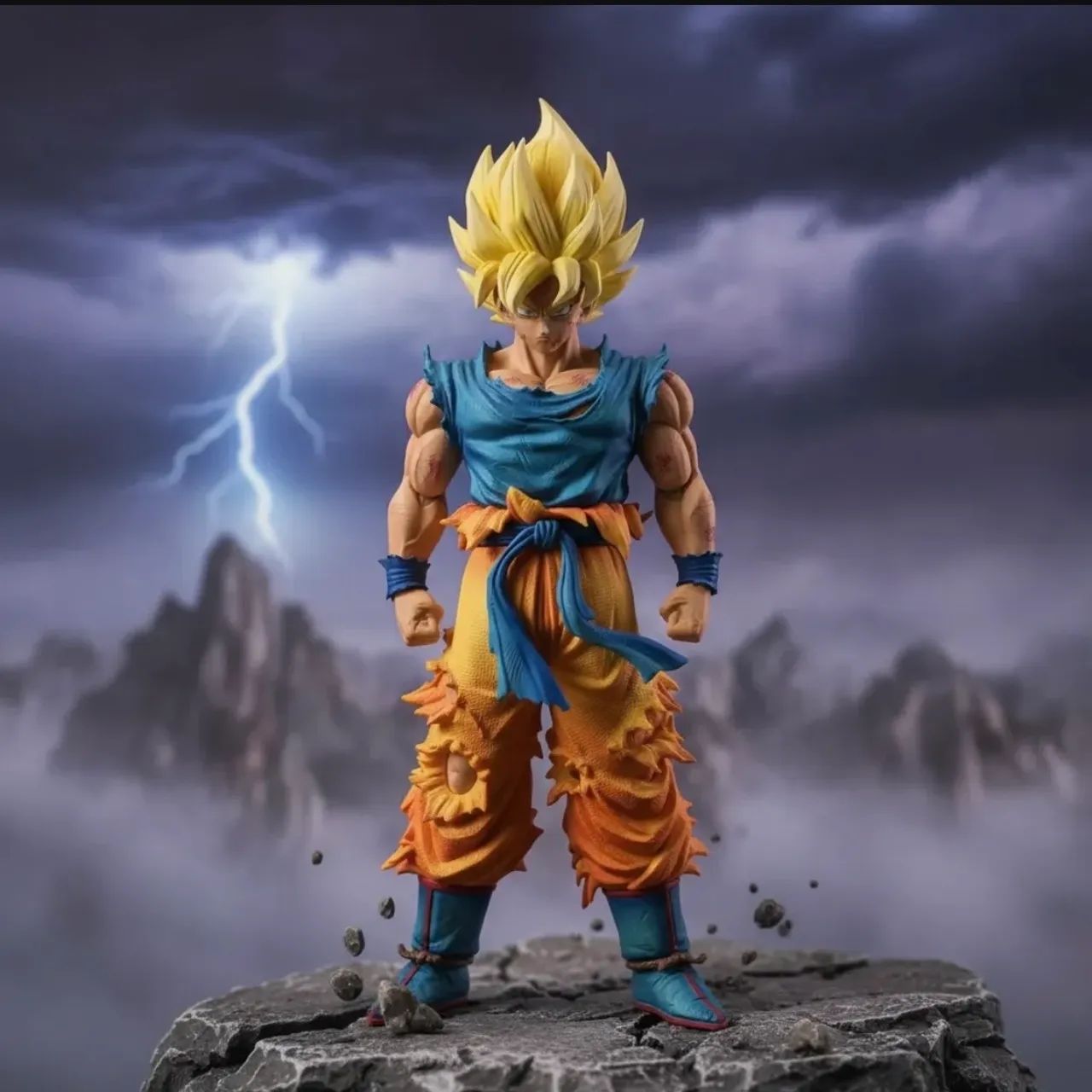 Action Figure Goku Super Saiyajin Dragon Ball Z Battle Damage Colecionável