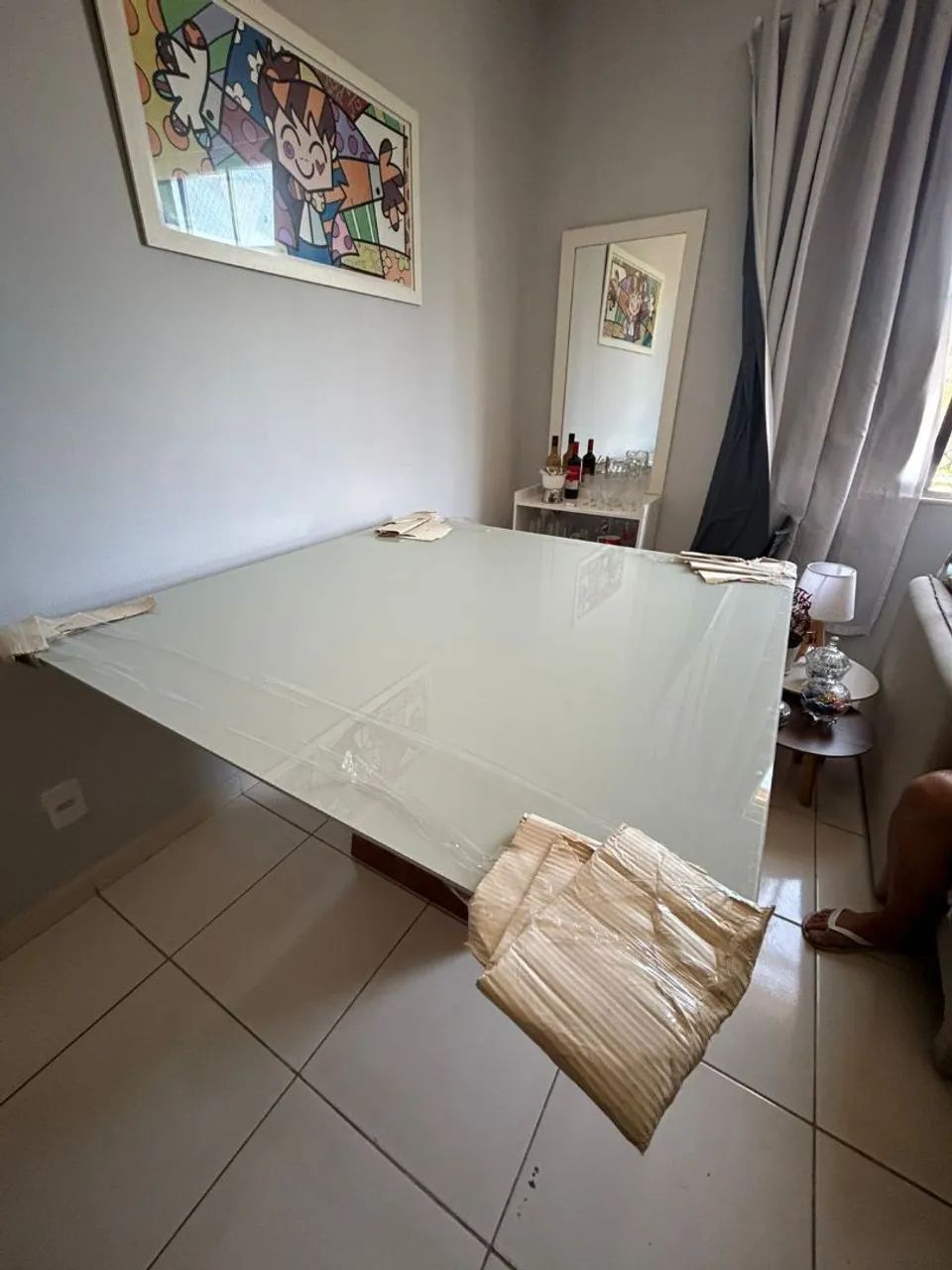 Mesa tampo vidro off-line 