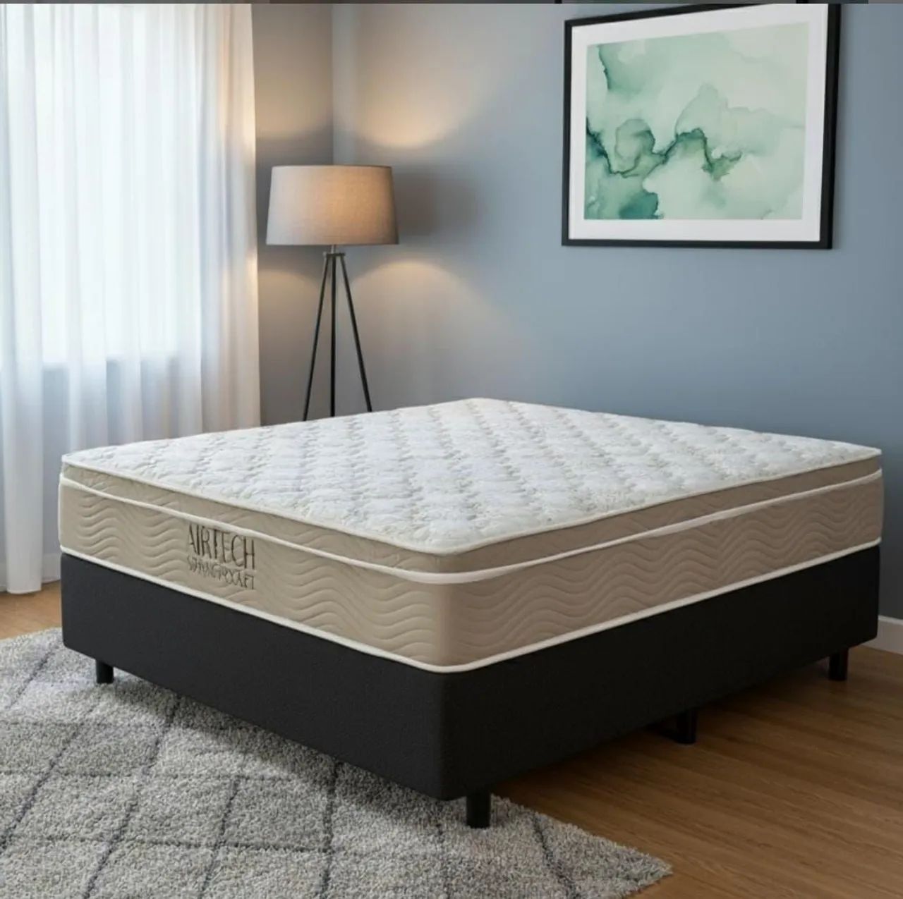 MARAVILHOSO COLCHÃO DA ORTOBOM D26 MOLAS ENSACADA + BASE BOX SIMPLES 