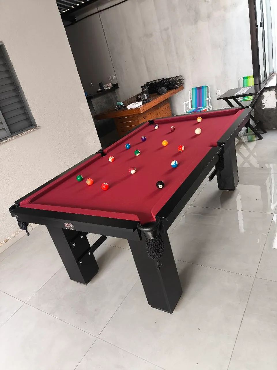MESA DE SINUCA COM PEDRA DE ARDÓSIA 