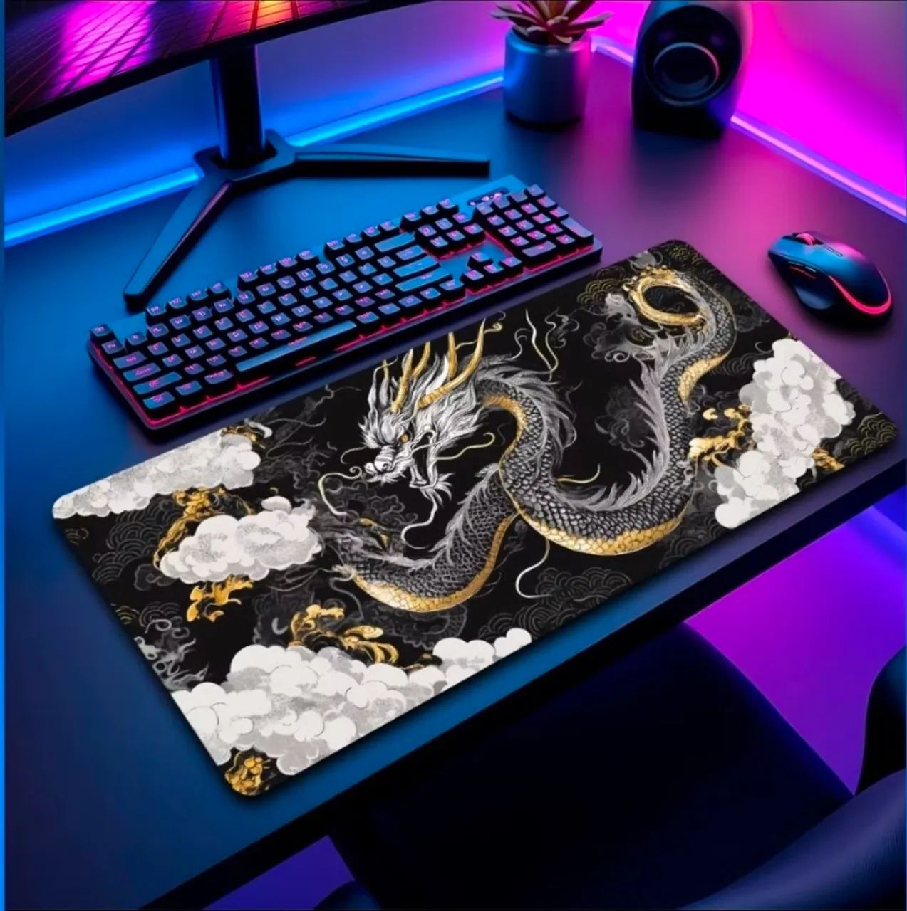 Mousepad Gamer Dragão 70X35 cm