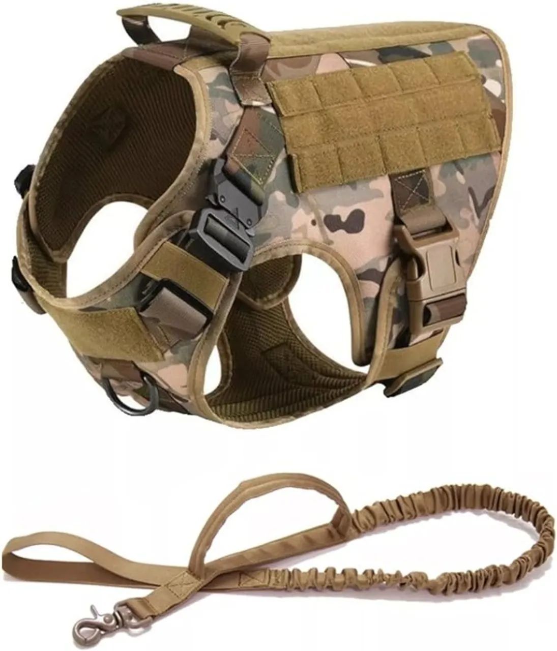 Colete Para Cachorro com Focinheira, Nylon, Fivelas Frontais de Ac?o (Camuflado, XL)