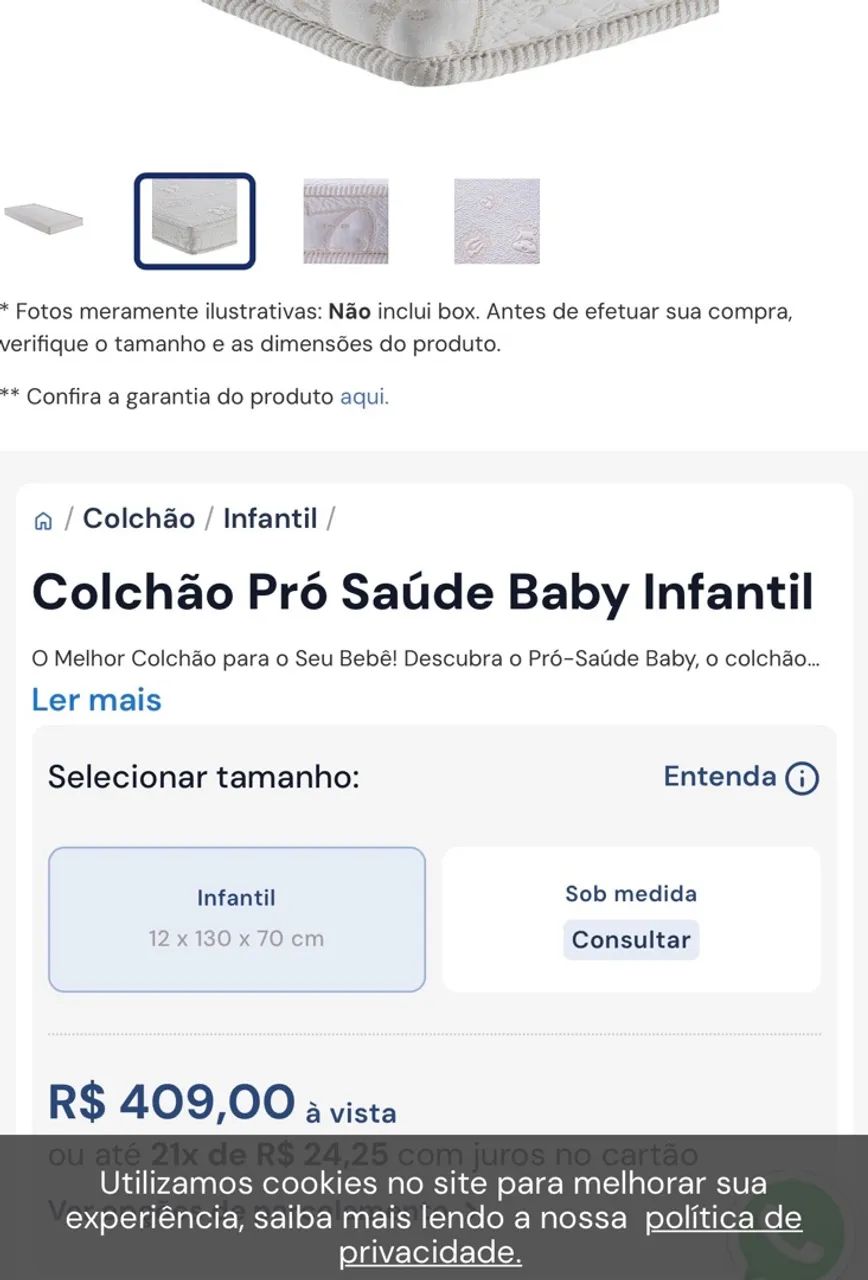 Colchão para bebê ortobom  - Foto 4