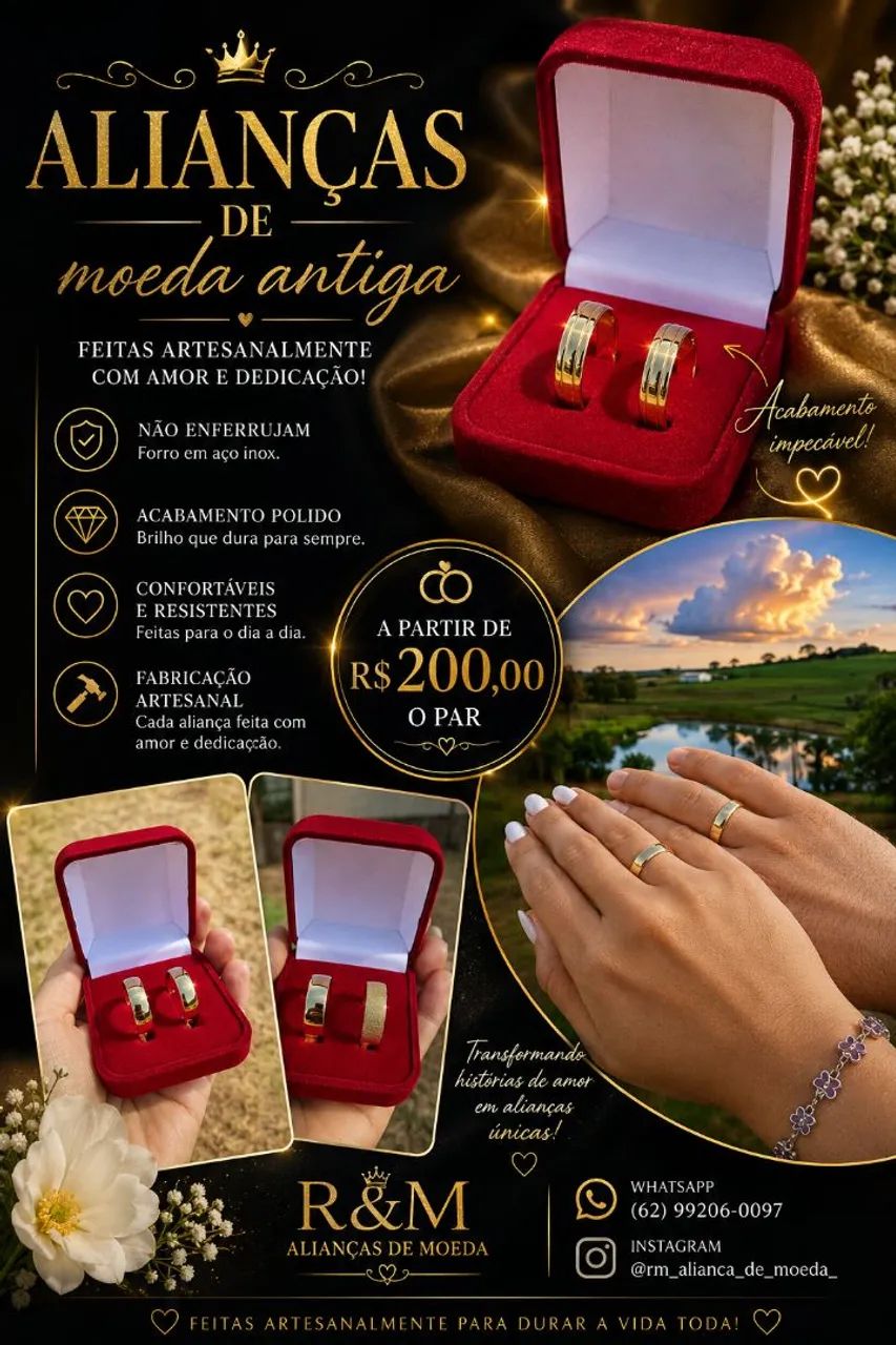 Aliança de moeda antiga 