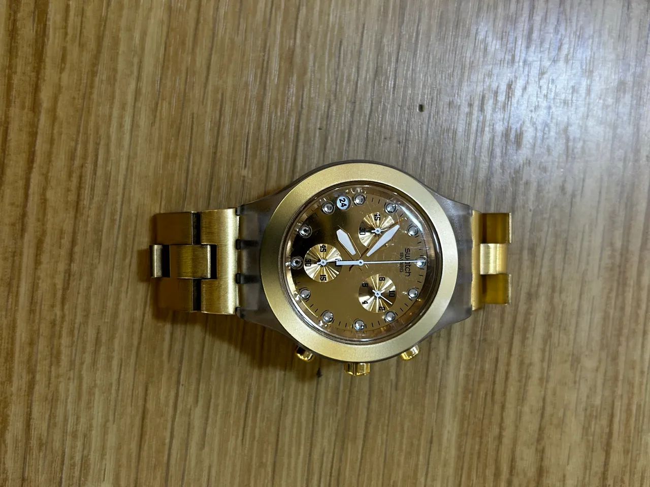 Relógio Swatch Irony Full Blooded Dourado Svck4032g - Foto 2