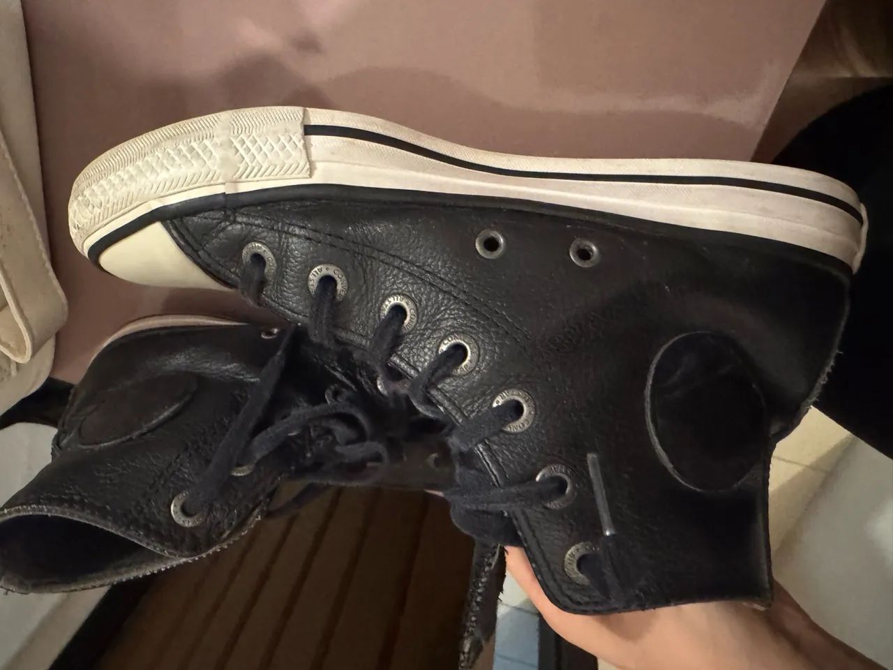 All Star preto de couro  - Foto 4